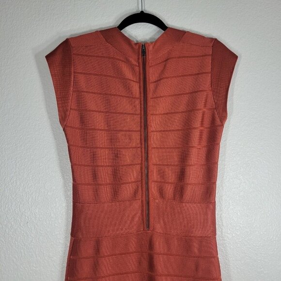 French Connection 90s Bandeau Bodycon Dress Size 10 Orange Party Clubwear - Picture 5 of 10
